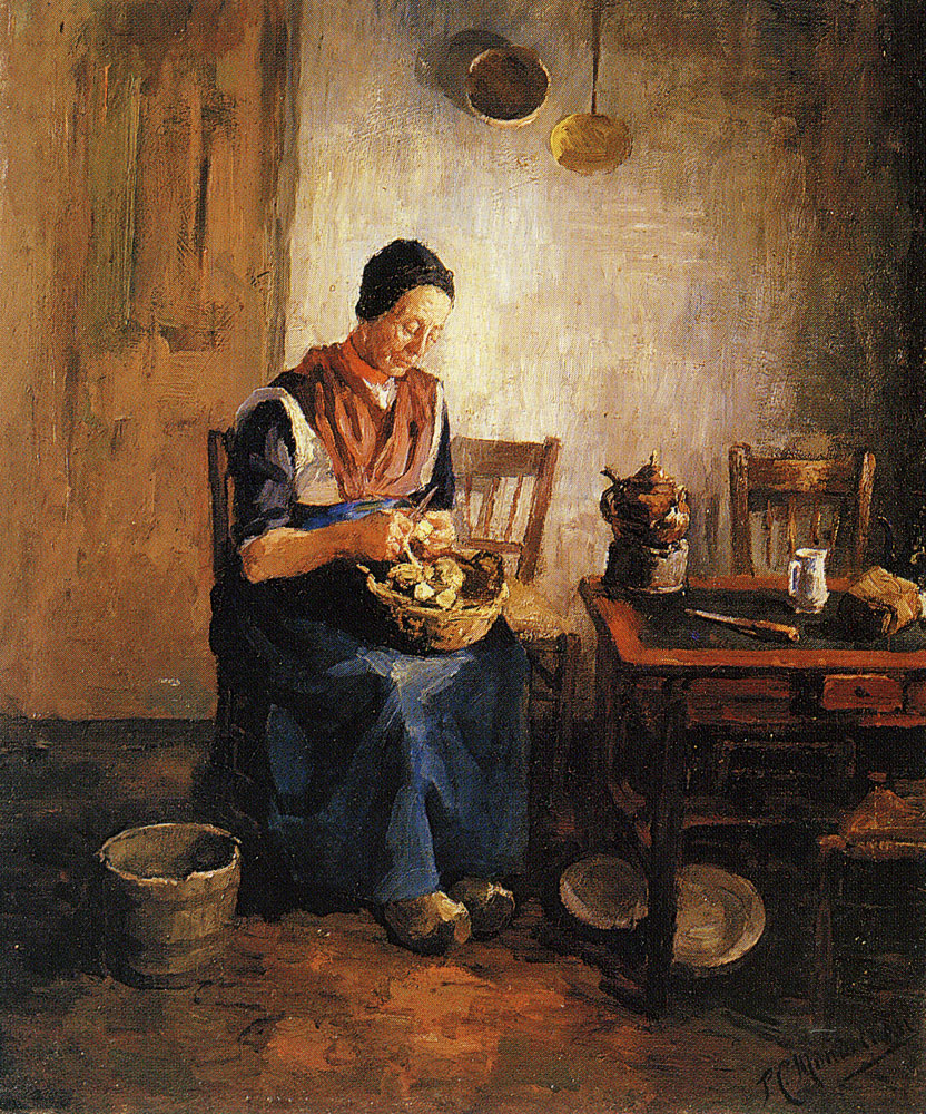 Piet Mondriaan - Woman Peeling Potatoes
