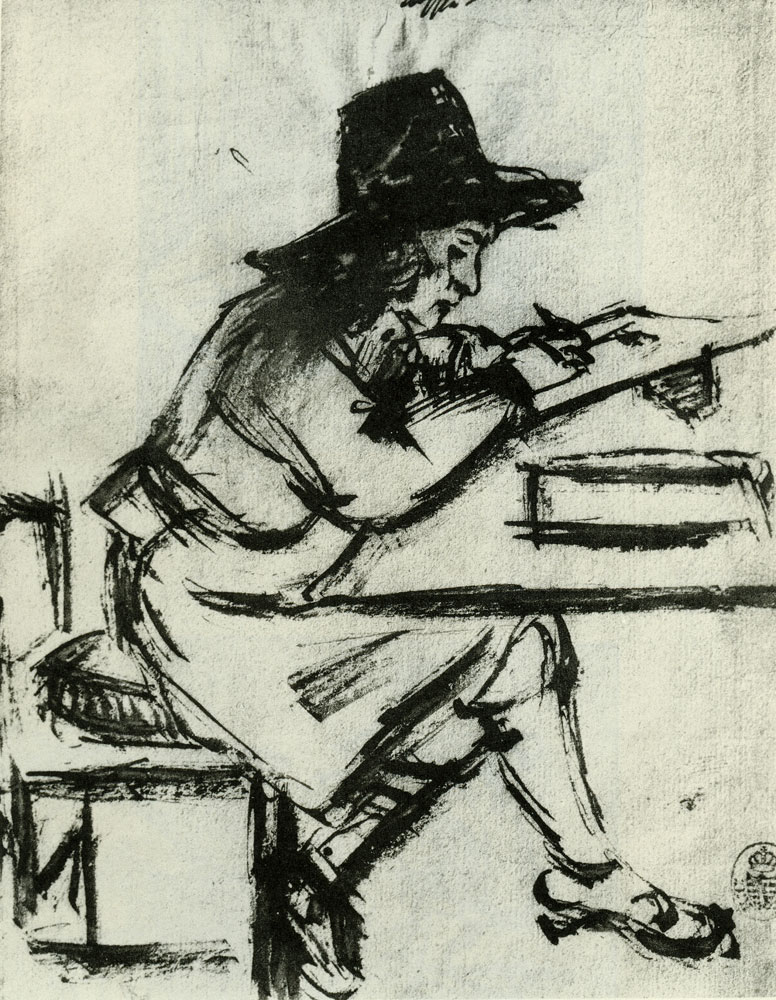 Rembrandt - Boy Drawing at a Desk