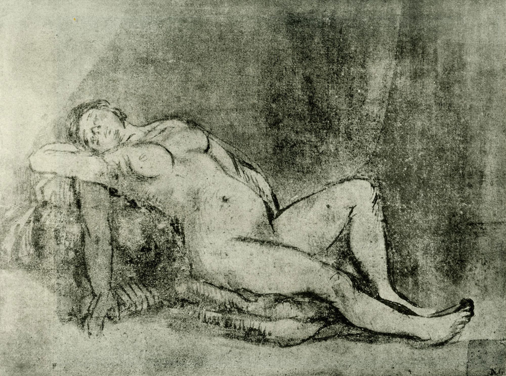 Rembrandt - Female Nude Seated