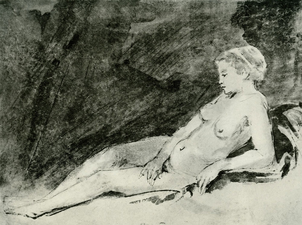 Rembrandt - Nude Figure of a Girl Reclining