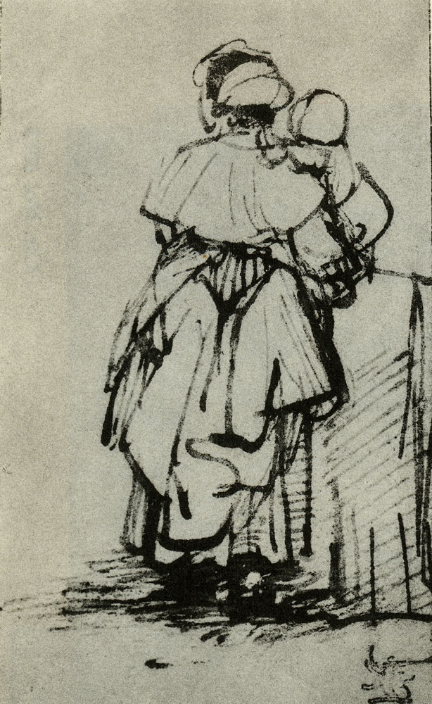 Rembrandt - Nurse Holding a Baby in Her Arms