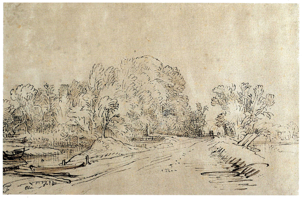 Rembrandt - A Wooded Road