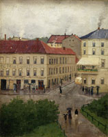 Edvard Munch Street Corner on Karl Johan, Grand Café
