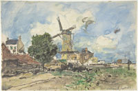 Johan Barthold Jongkind Wind Mill at Antwerp