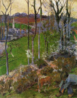 Paul Gauguin Late Winter, Pont-Aven, Breton and Calf