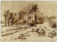 Pieter de With Road with Two Figures by the Wayside