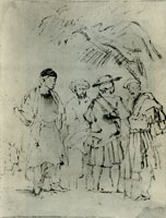 Rembrandt Four Orientals in Discussion