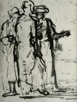 Rembrandt Three Men in Discussion