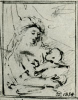 Rembrandt Woman Holding a Baby in Her Arms
