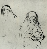 Attributed to Willem Drost Sheet of Studies