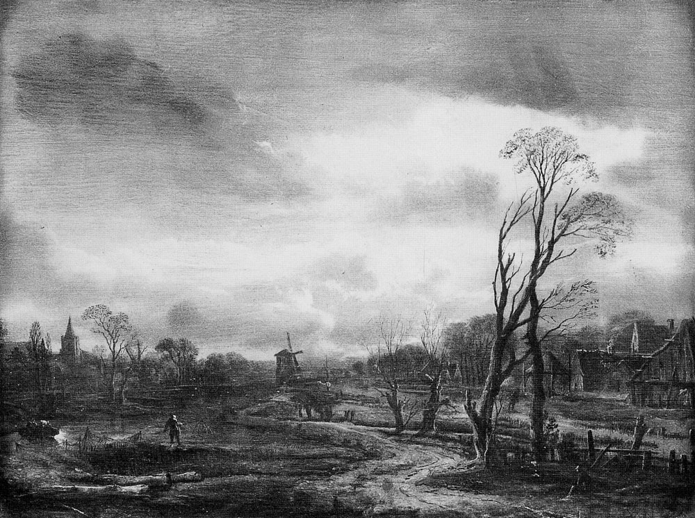 Copy after Aert van der Neer - Landscape by Moonlight with Bare Trees to the Right