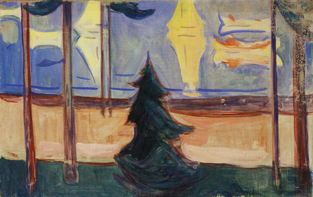 Edvard Munch - Beach Landscape with Trees and Boats