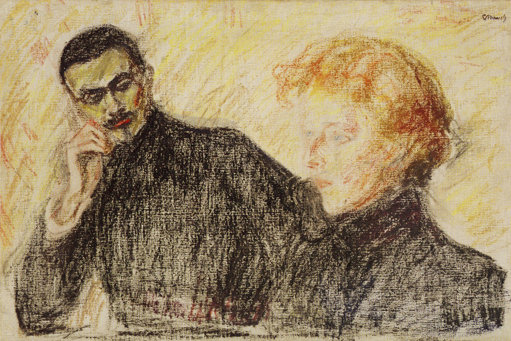 Edvard Munch - Dark-Haired Man and Red-Haired Woman