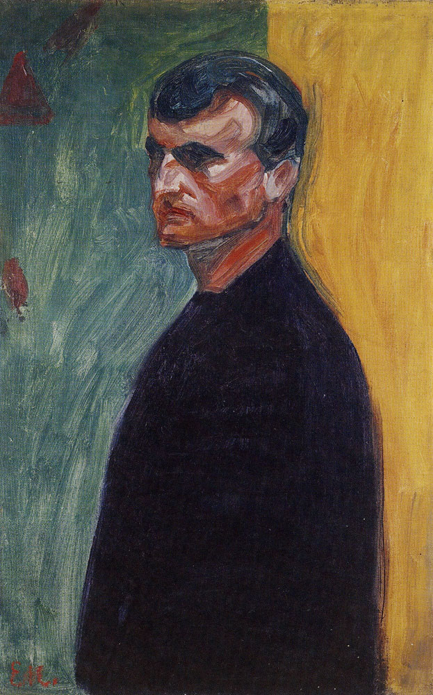 Edvard Munch - Self-Portrait Against Two-Coloured Background