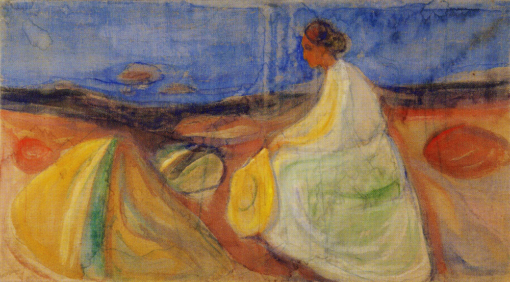 Edvard Munch - Woman in White Sitting on the Beach