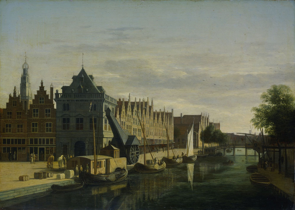 Gerrit Adriaensz. Berckheyde - The Weigh House and the Crane on the Spaarne in Haarlem