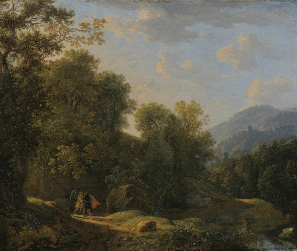 Attributed to Herman van Swanevelt - Landscape with Jacob Wrestling with the Angel