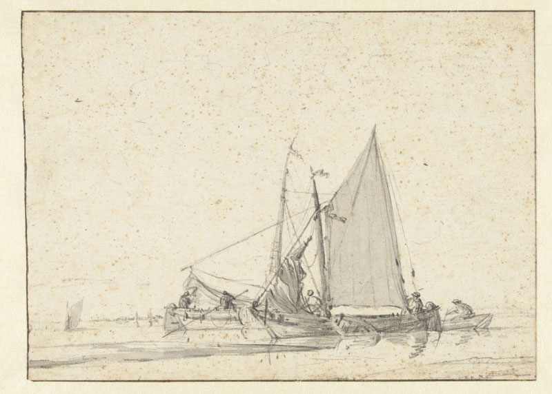 Jan van de Cappelle - Two Ships