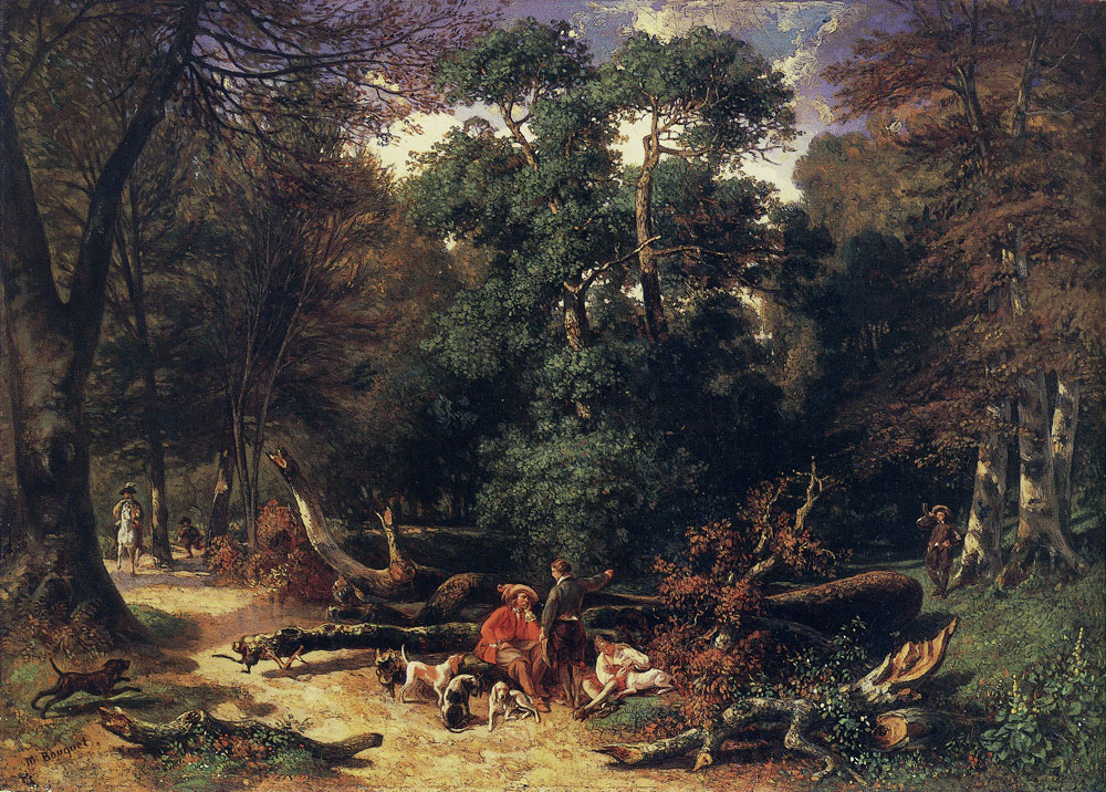 Michel Bouquet - Woodland Scene with Hunters