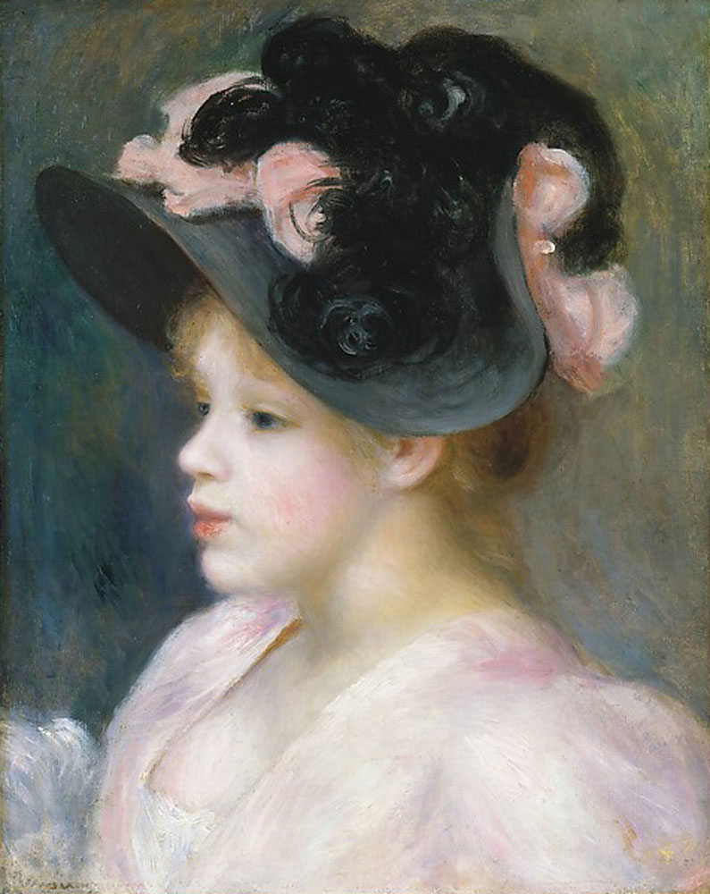 Pierre-Auguste Renoir - Young Girl in a Pink-and-Black Hat