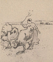 Camille Pissarro Cowherd