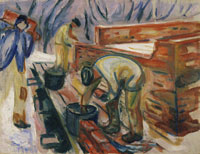 Edvard Munch Bricklayers at Work on the Studio Building