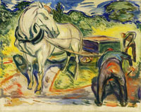 Edvard Munch Digging Men with Horse and Cart