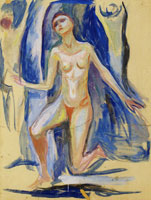Edvard Munch Kneeling Female Figure