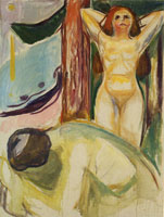 Edvard Munch Naked Couple on the Beach