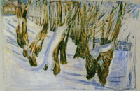 Edvard Munch Rugged Trunk in Snow