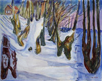 Edvard Munch Rugged Trunks in Snow