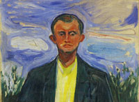 Edvard Munch Self-Portrait Against a Blue Sky