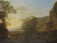 Jan Both Italian Landscape with View of a Harbour