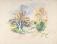 Pierre-Auguste Renoir Landscape with a Path between Trees