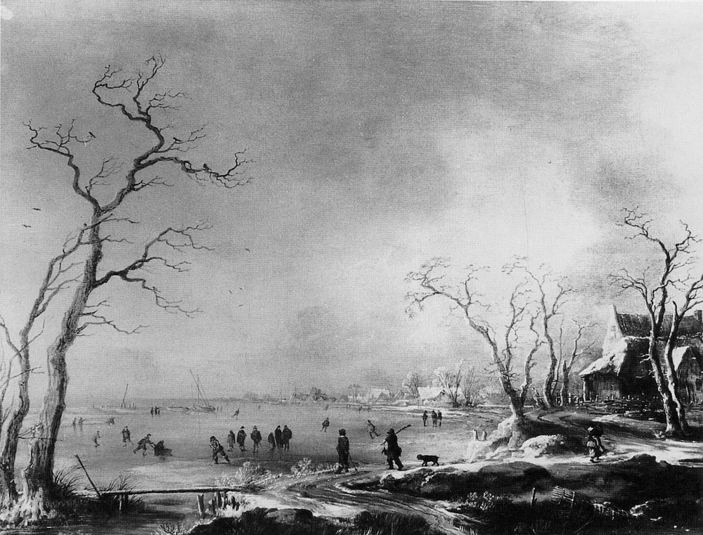 Aert van der Neer - Winter Scene on an Extensive Frozen Water