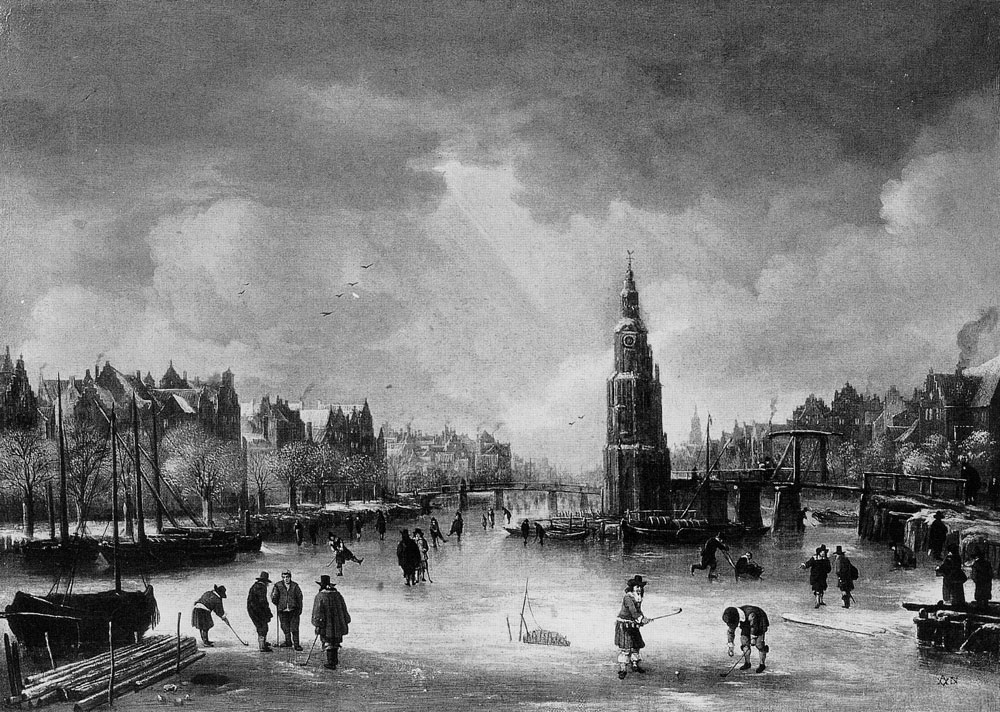 Aert van der Neer - Amsterdam in the Winter with Oude Schans and Montelbaanstoren