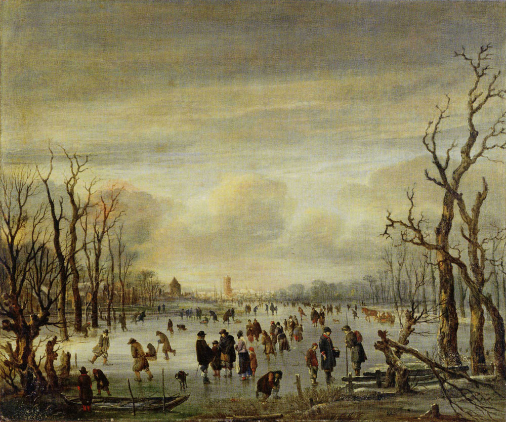 Aert van der Neer - Winter Scene on a Frozen River