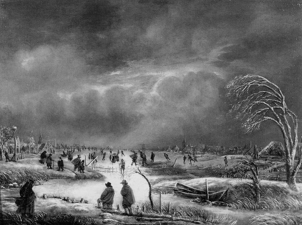 Aert van der Neer - Winter Landscape with Snowstorm