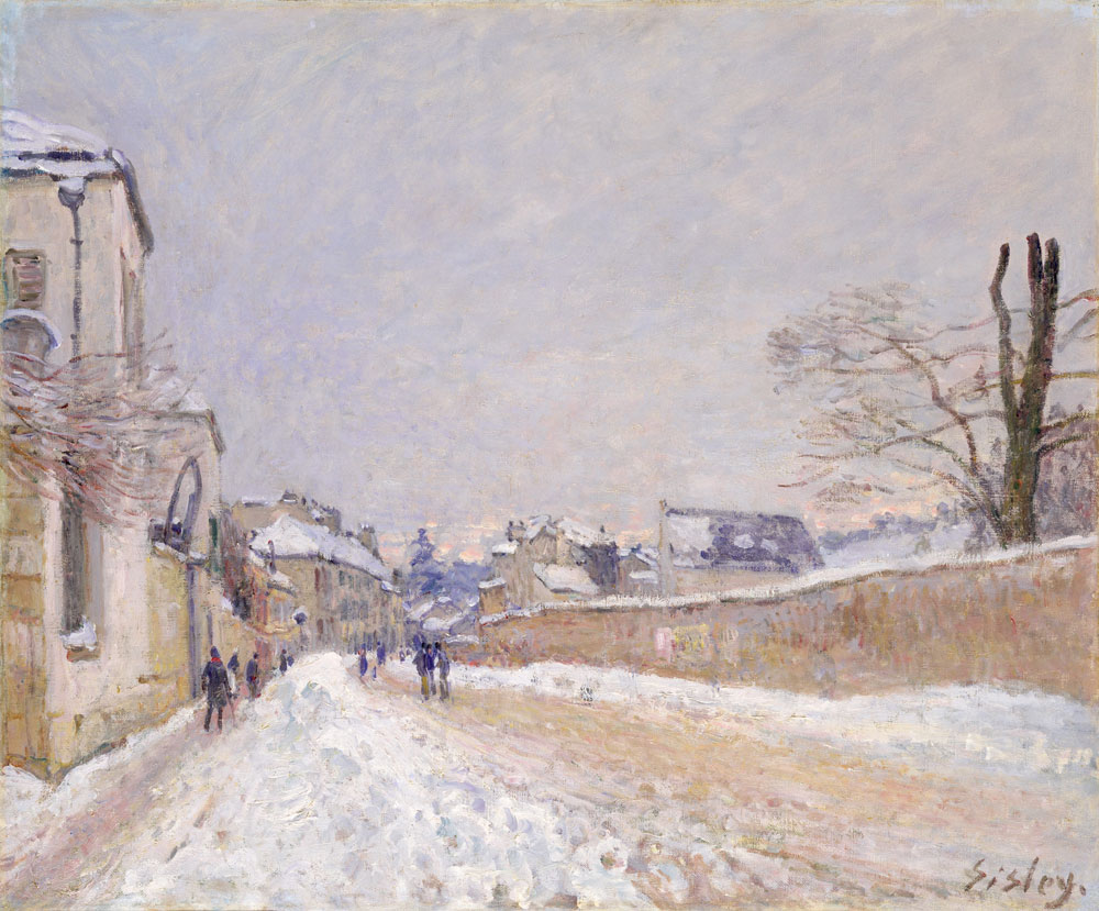 Alfred Sisley - Rue Eugène Moussoir at Moret: Winter