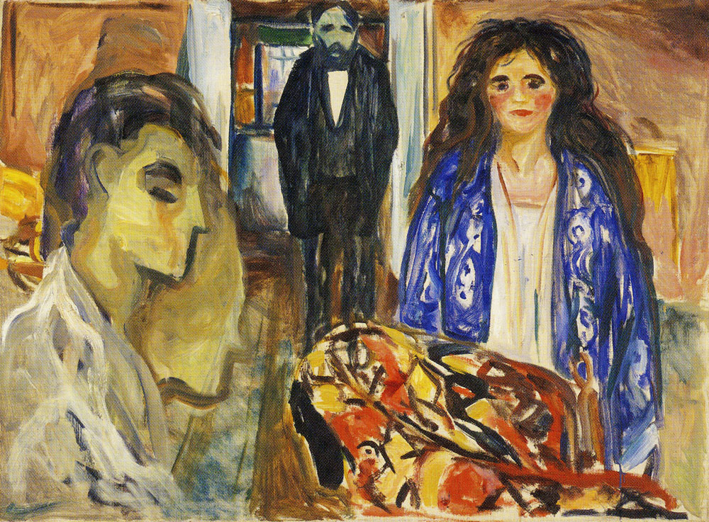 Edvard Munch - The Artist and His Model. Jealousy Theme