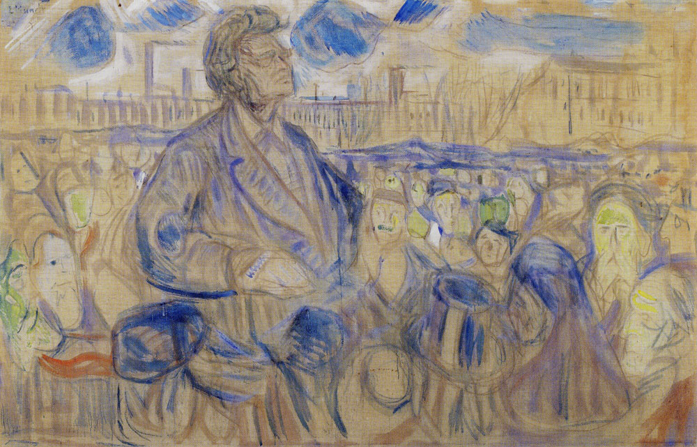 Edvard Munch - Bjørnstjerne Bjørnson Speaking to the People