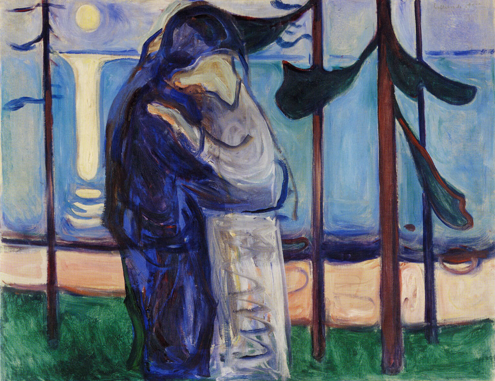 Edvard Munch - Kiss on the Shore by Moonlight
