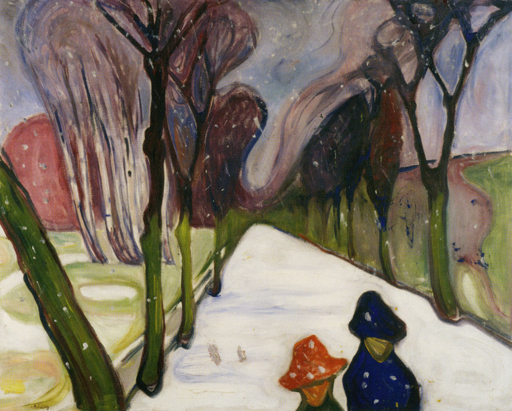 Edvard Munch - New Snow in the Avenue