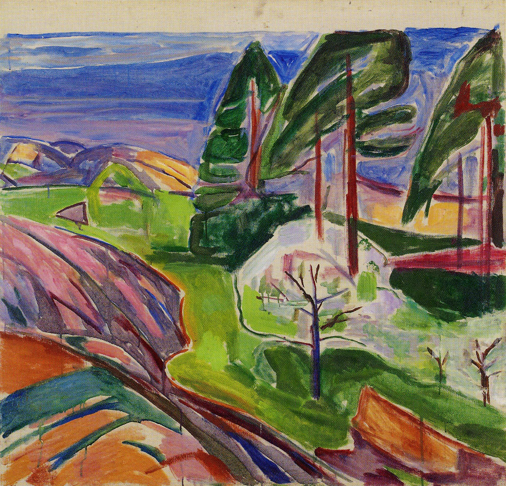 Edvard Munch - Pine Trees and Fruit Trees in Blossom