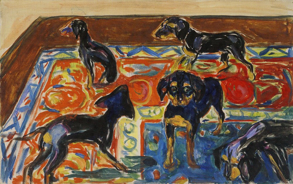 Edvard Munch - Five Puppies on the Carpet
