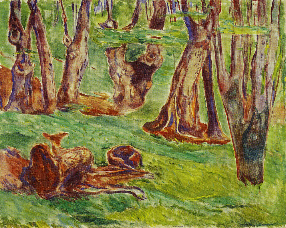 Edvard Munch - Rugged Tree Trunks in Summer