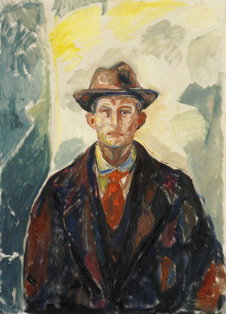 Edvard Munch - Self-Portrait with Hat and Red Tie