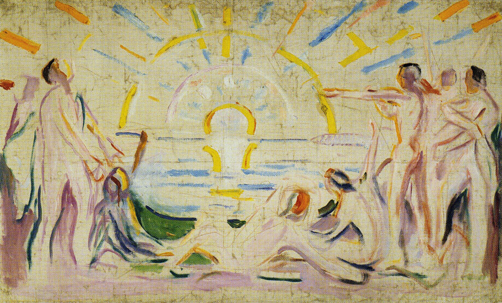Edvard Munch - The Sun and Awakening Nude Men