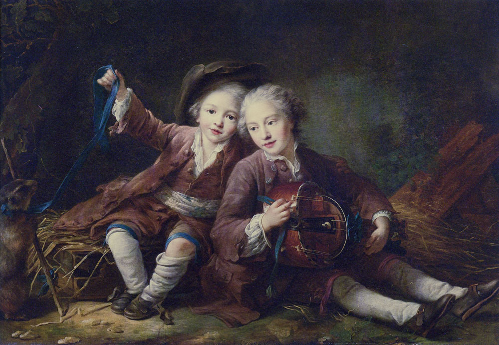 François Hubert Drouais - The Children of the Duc de Bouillon Dressed as Montagnards