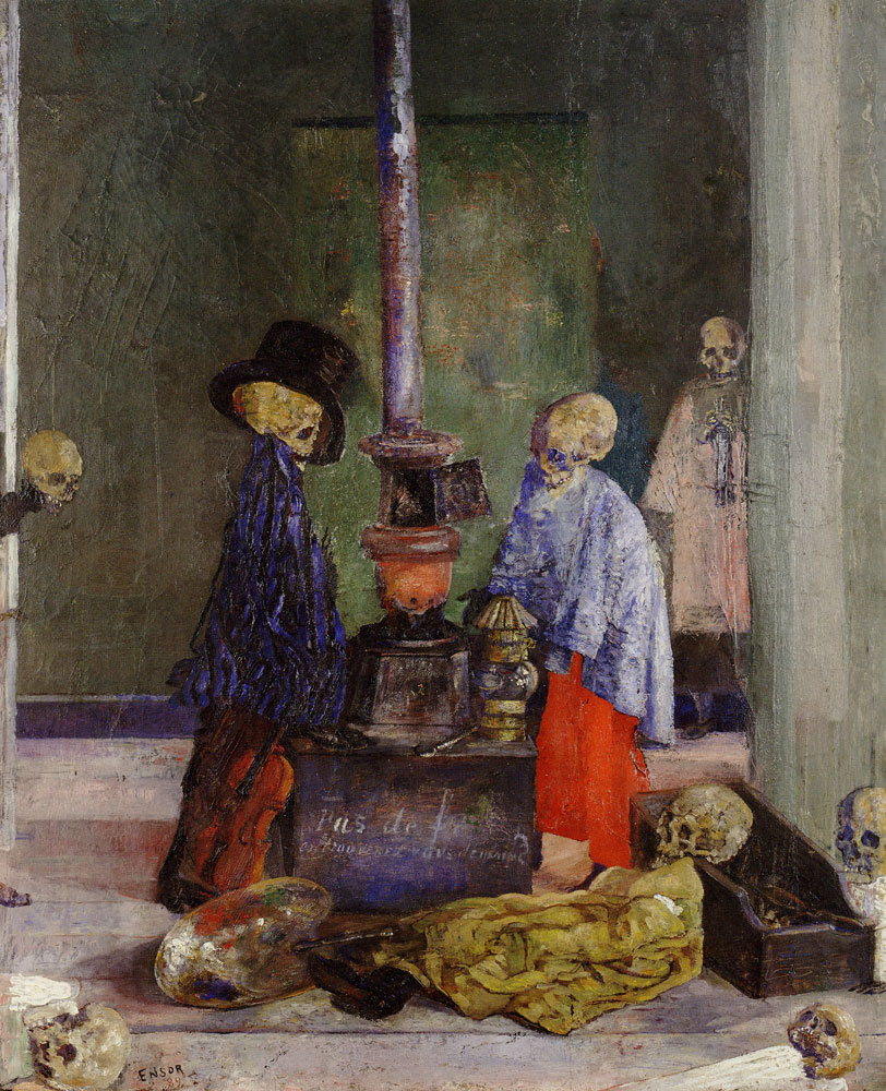James Ensor - Skeletons Trying to Warm Themselves